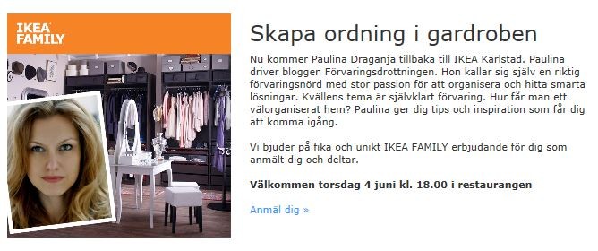 Förvaringsdrottningen föreläsning IKEA Karlstad