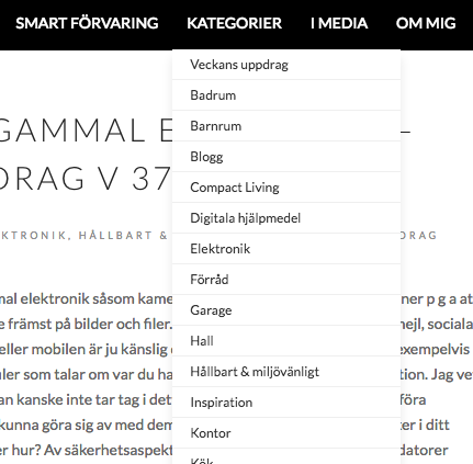 Kategorier på bloggen