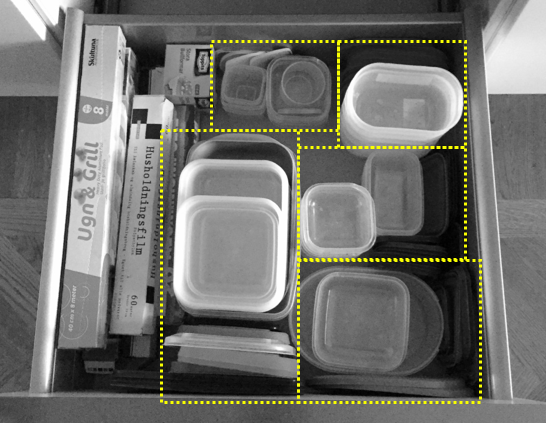 organisera matlådor