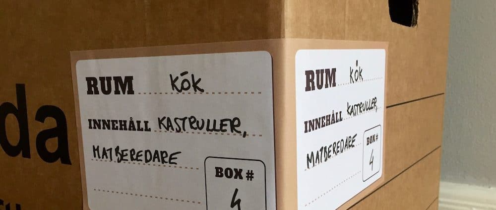 flyttetiketter - få ordning i det nya hemmet