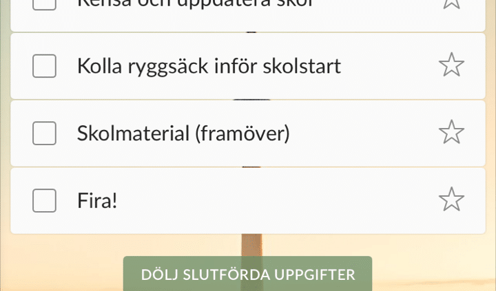 wunderlist checklista skolstart