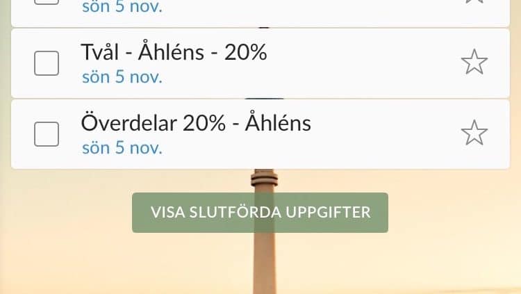 Rabatter - wunderlist