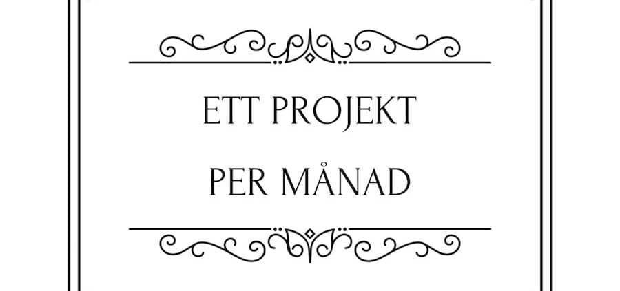 Ett projekt per månad
